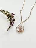 Gold Drop Scottish Heather Necklace (Large)