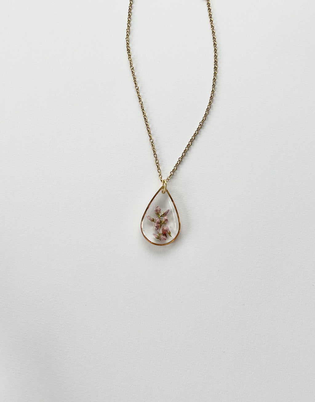 Gold Drop Scottish Heather Necklace (Large)