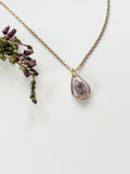 Gold Drop Scottish Heather Necklace (Small)