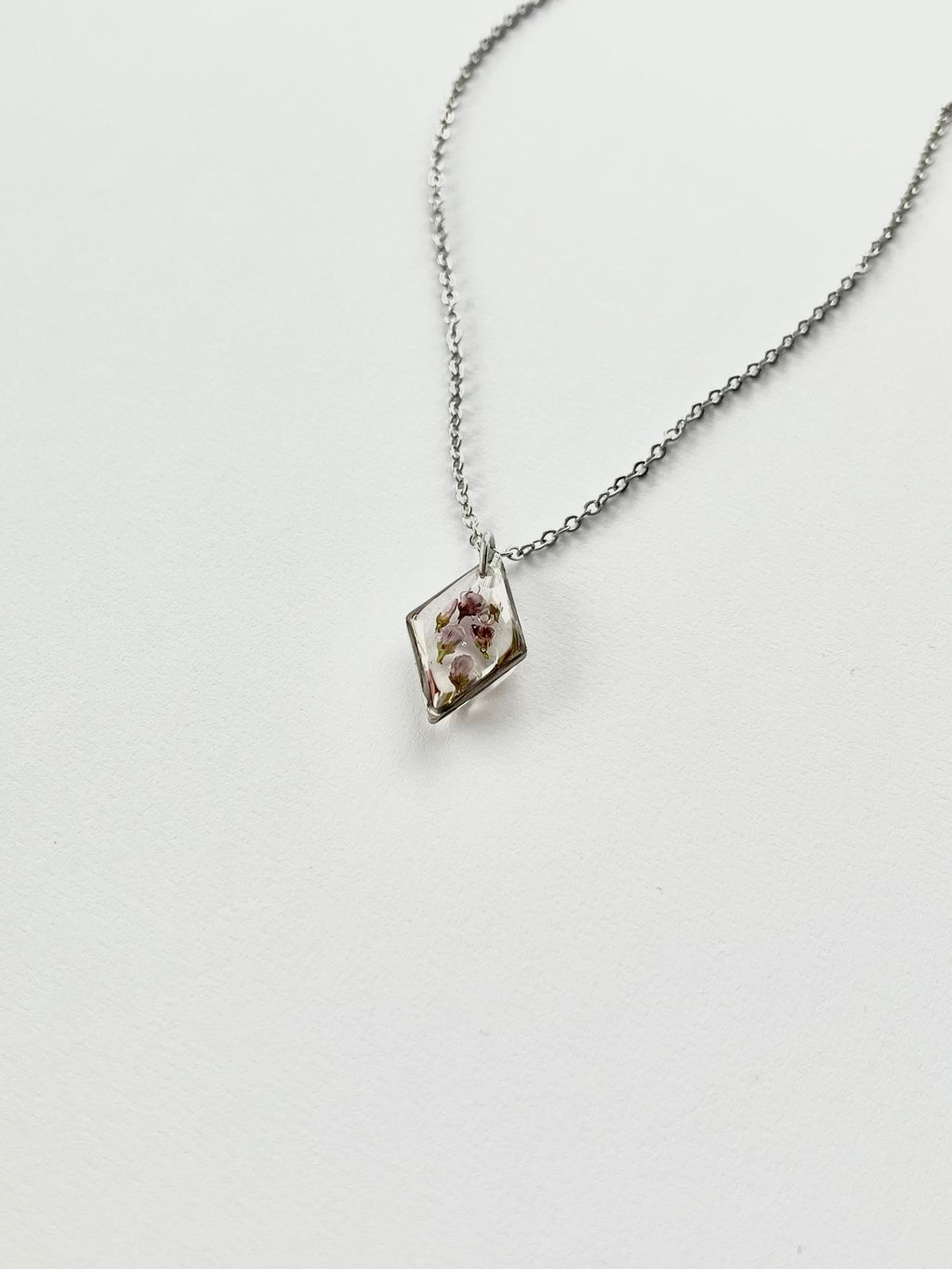 Silver Diamond Scottish Heather Necklace (Small)