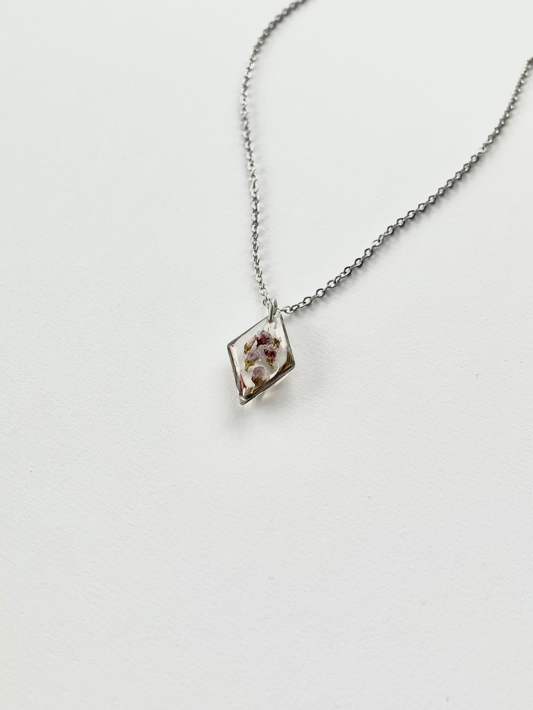 Silver Diamond Scottish Heather Necklace (Small)