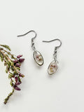 Silver Oval Scottish Heather Earrings (Small)