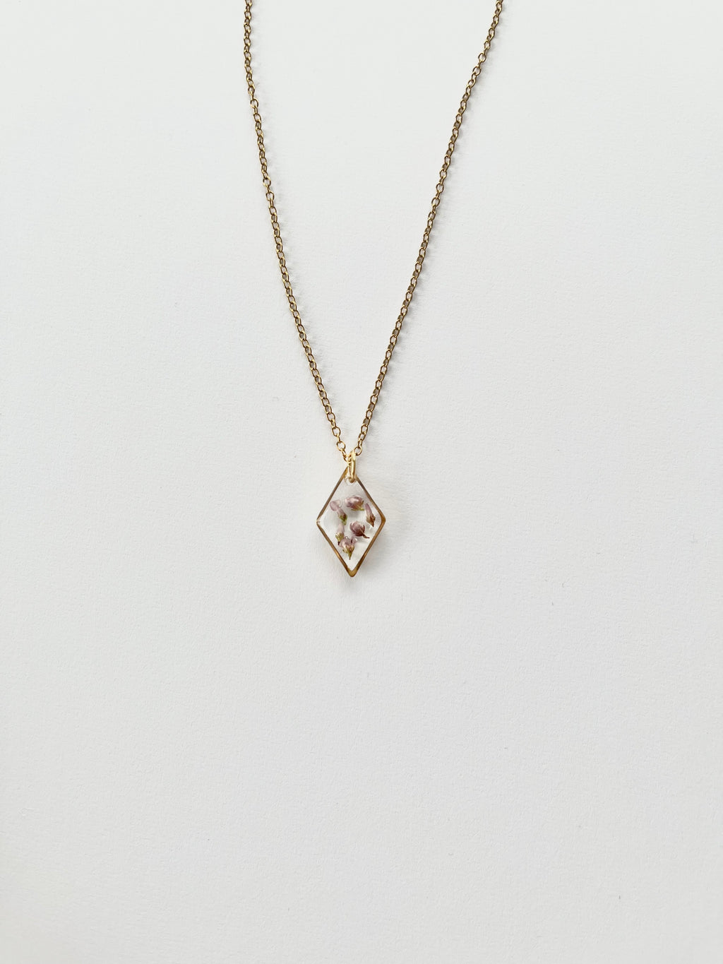 Gold Diamond Scottish Heather Necklace (Small)