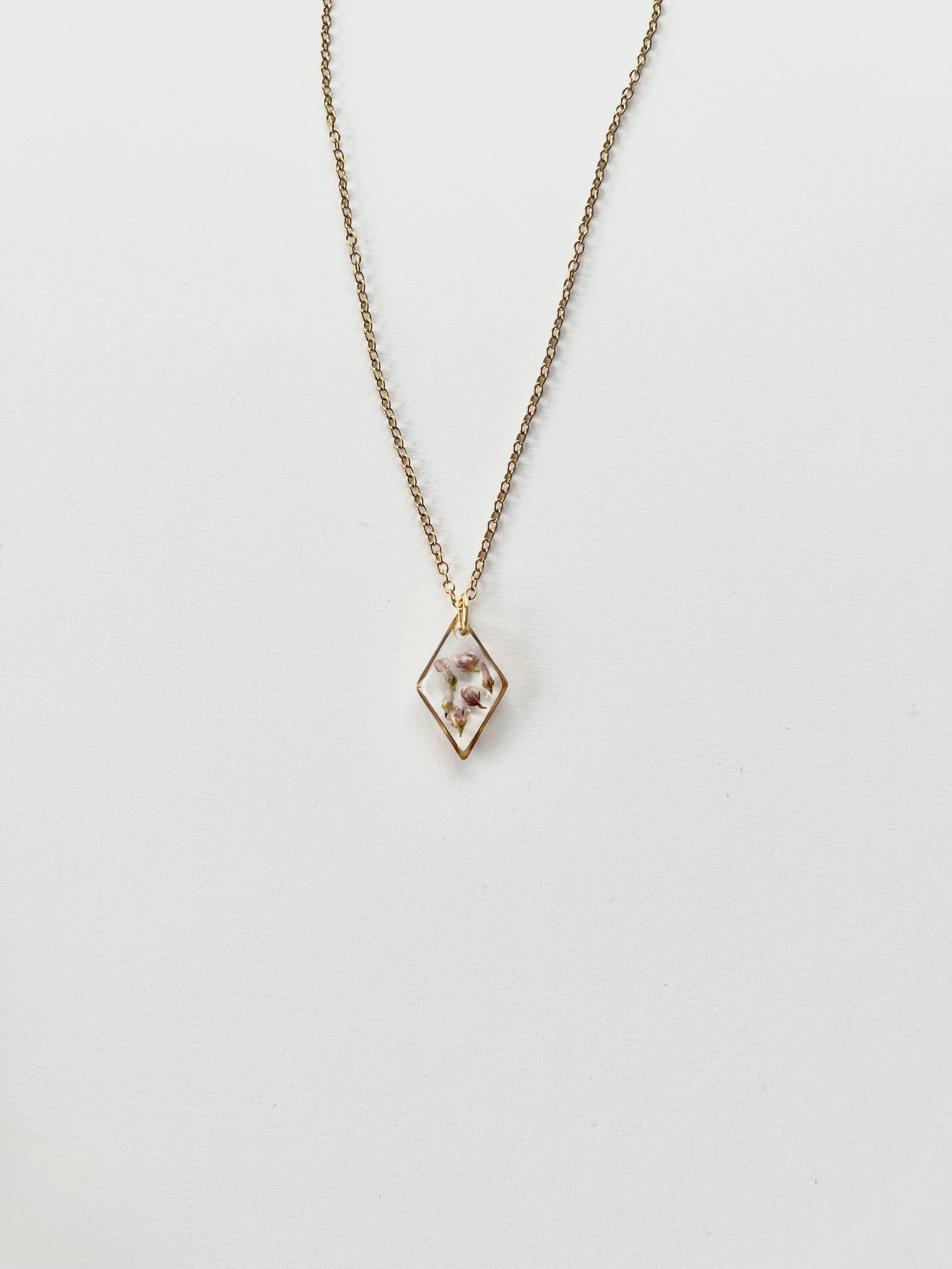 Gold Diamond Scottish Heather Necklace (Small)