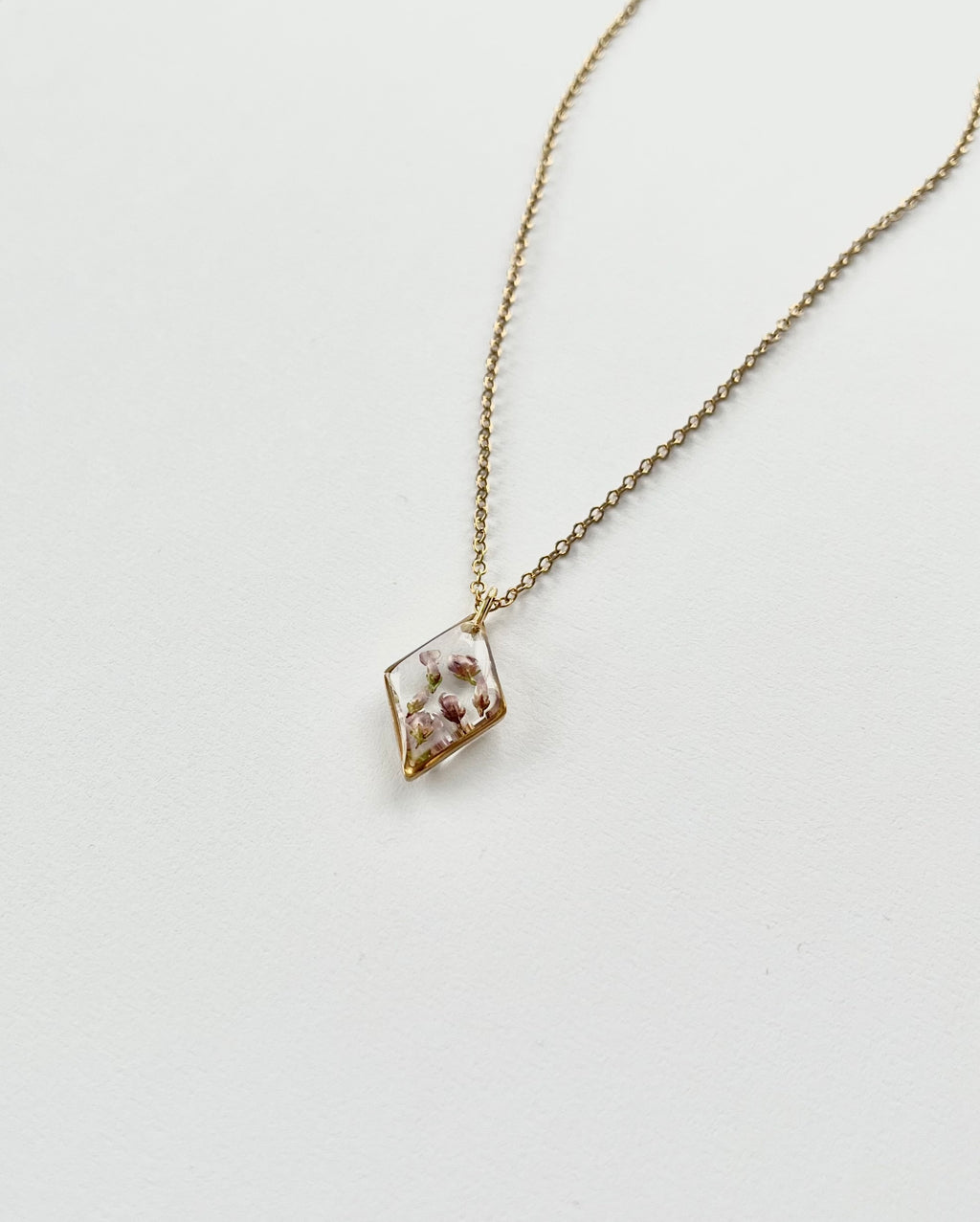 Gold Diamond Scottish Heather Necklace (Small)