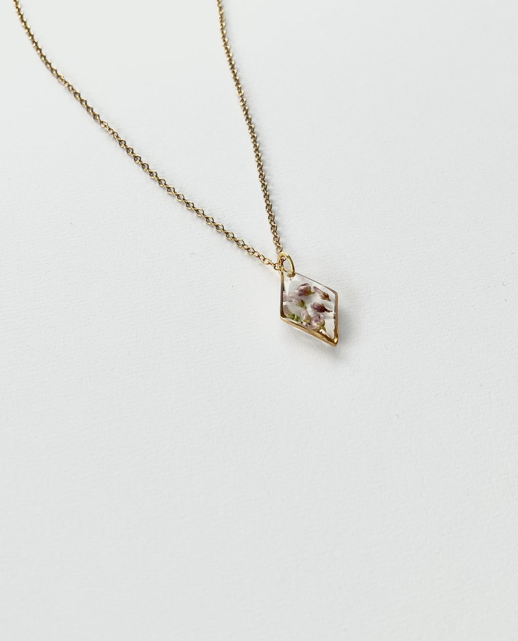 Gold Diamond Scottish Heather Necklace (Small)