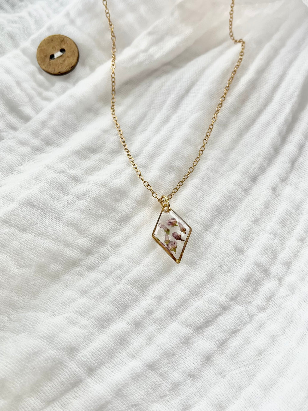 Gold Diamond Scottish Heather Necklace (Small)