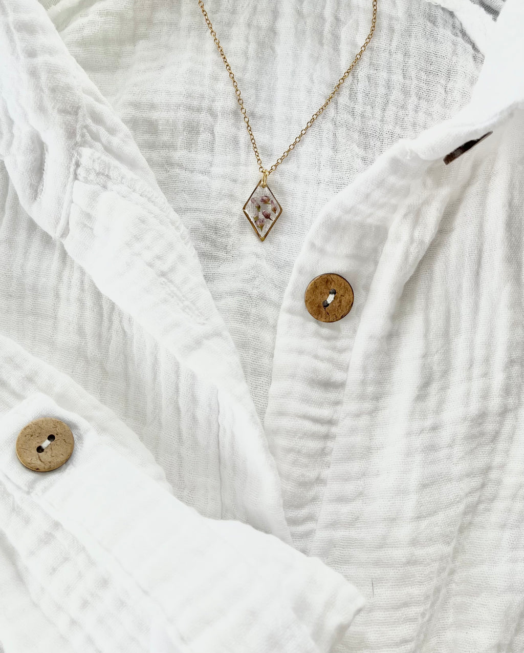 Gold Diamond Scottish Heather Necklace (Small)
